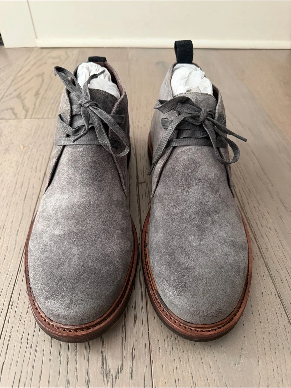 John Varvatos Gray Suede Chukka Boots